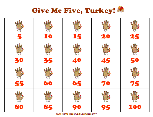 Counting By 5s Chart