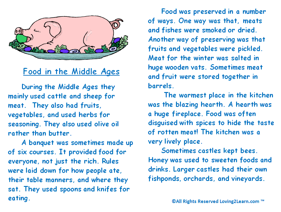 Discover and Read Nonfiction: Food in the Middle Ages and Learning Videos