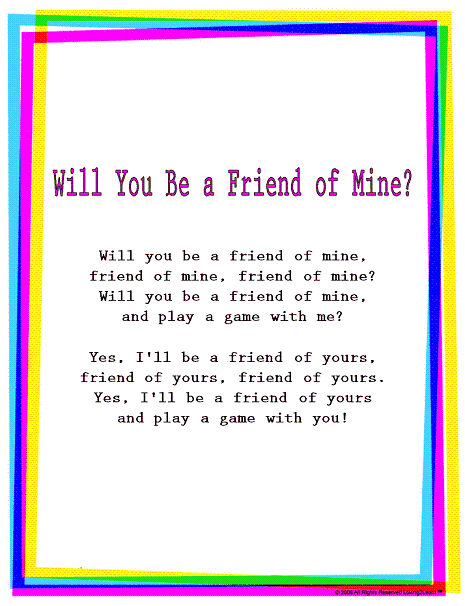 song for a friend rhymes songs quot will you be a friend of mine quot read song for a friend rhymes songs quot will you be a friend of mine quot read