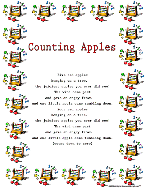Counting Rhymes Songs Printable Song And Sing Along Video