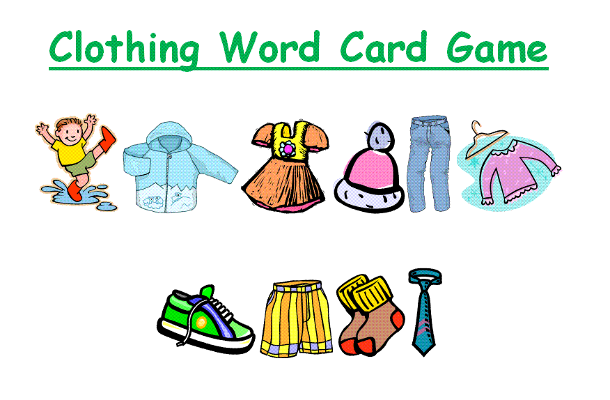 Clothing Word Card Game