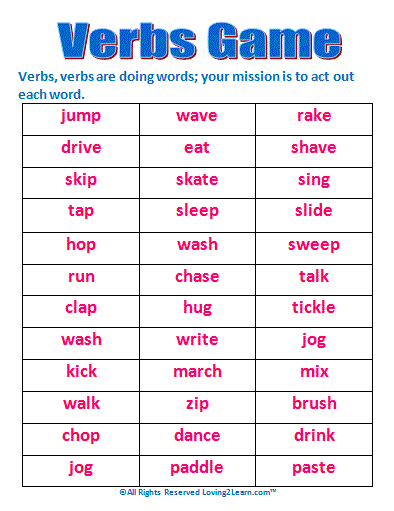 pin action verbs game 20 cards on 5 pages on pinterest christmas charades words